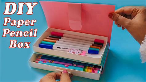 how to make electric pencil box|diy paper crafted pencil box.